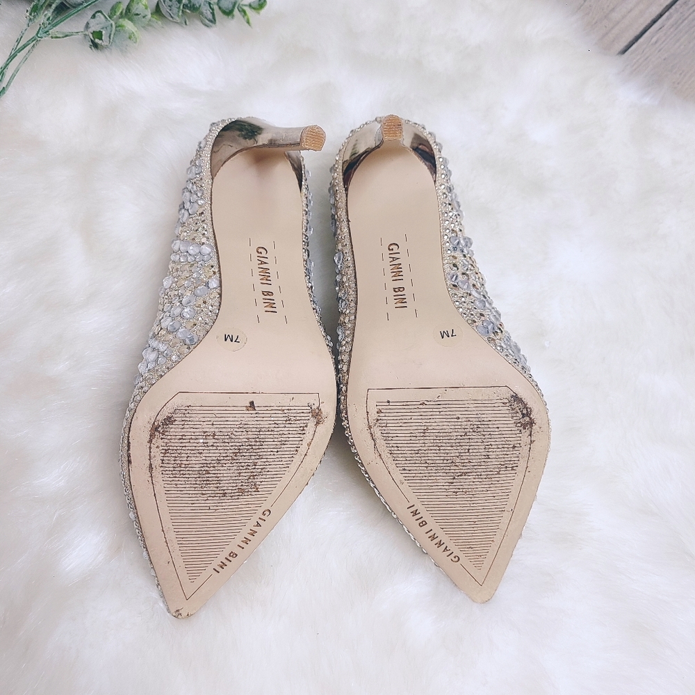 Gianni Bini Bridal Mairah Jewel Rhinestone Embellished d'Orsay Pumps Heels - Picture 6 of 9